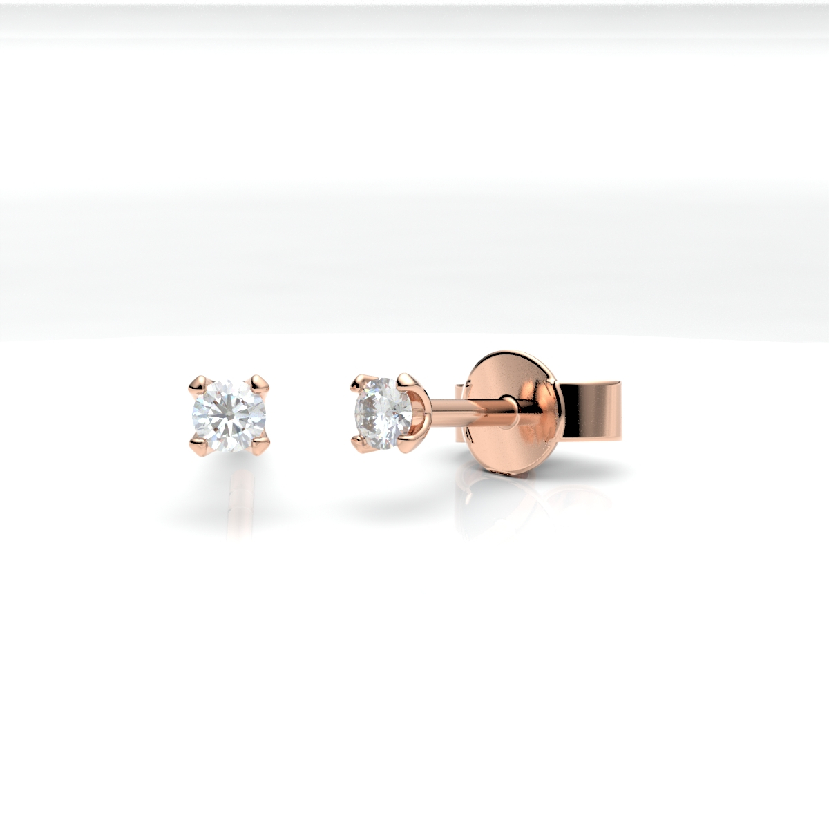 012502-5H24-001 | Ohrstecker Oberhausen 012502 585 Roségold<br> Brillant 0,100 ct H-SI ∅ 2.4mm<br>100% Made in Germany  